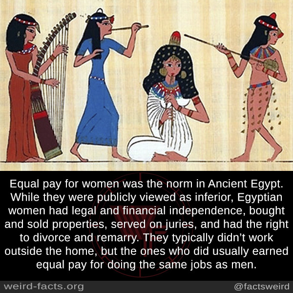Weird Facts — Equal Pay For Women Was The Norm In Ancient Egypt