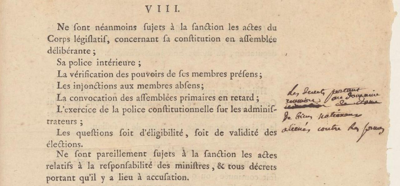 Draft Of The French Constitution Of 1791:...