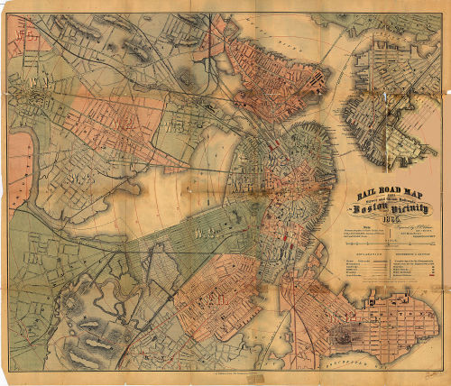 1865 Map Of Railroads And Horsecar Lines In And Maps On The Web