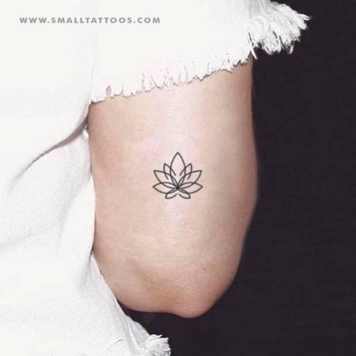 Tattoo tagged with: fine line, flower, lotus flower, nature, minimalist,  temporary 