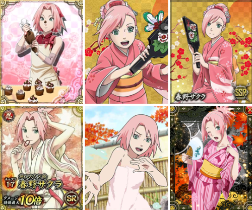 sasusakugoodies:Haruno Sakura ☆ Narucole Cards