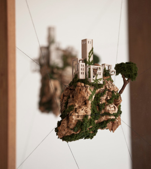 88floors:Miniature houses on cork cliffs by Rosa de Jong