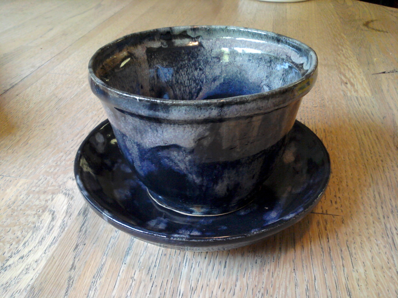 saucer and flowerpot, different angle