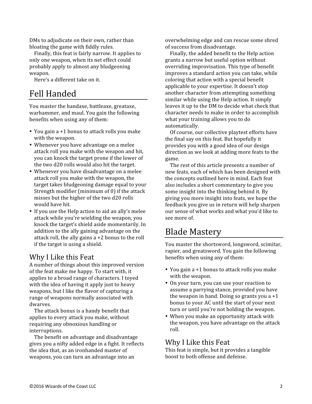 Dnd 5e Homebrew Unearthed Arcana Feats By Wizards Of The Coast
