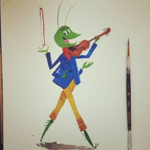 Mr grasshopper goache #jamesandthegiantpeach #roalddahl...