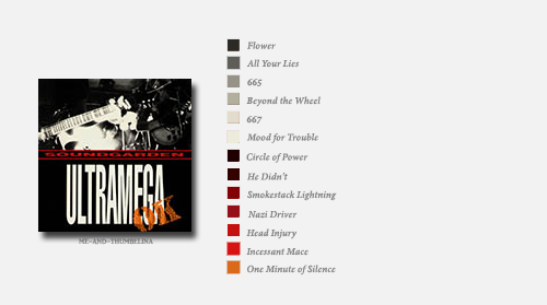 cherootie:soundgarden albums + color palette track listings...