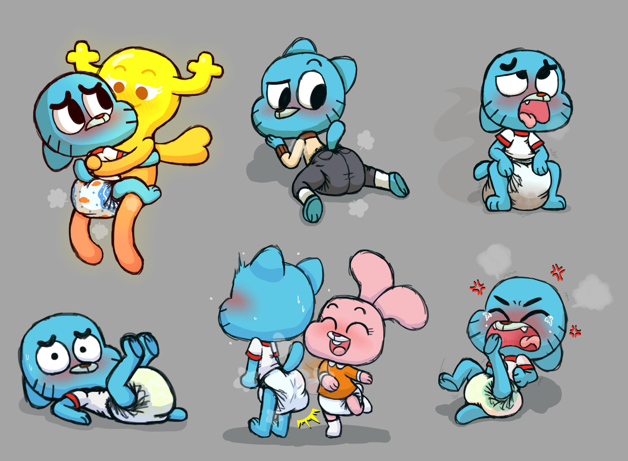 Rule 34 gumball. Гамбол и Дарвин 18. Гамбол и пенни diaper.