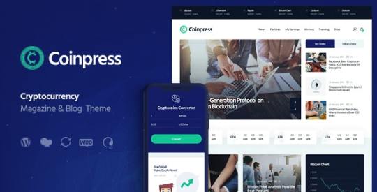 Coinpress v1.0 - ICO Cryptocurrency Magazine & Blog WordPress Theme Nulled