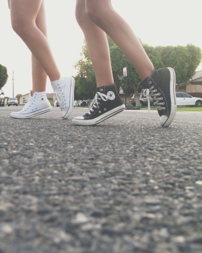 black and white converse girls