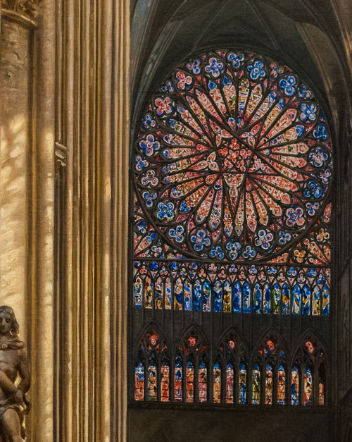 inividia:Interior of the Cathedral of Amiens (detail), c. 1842,...