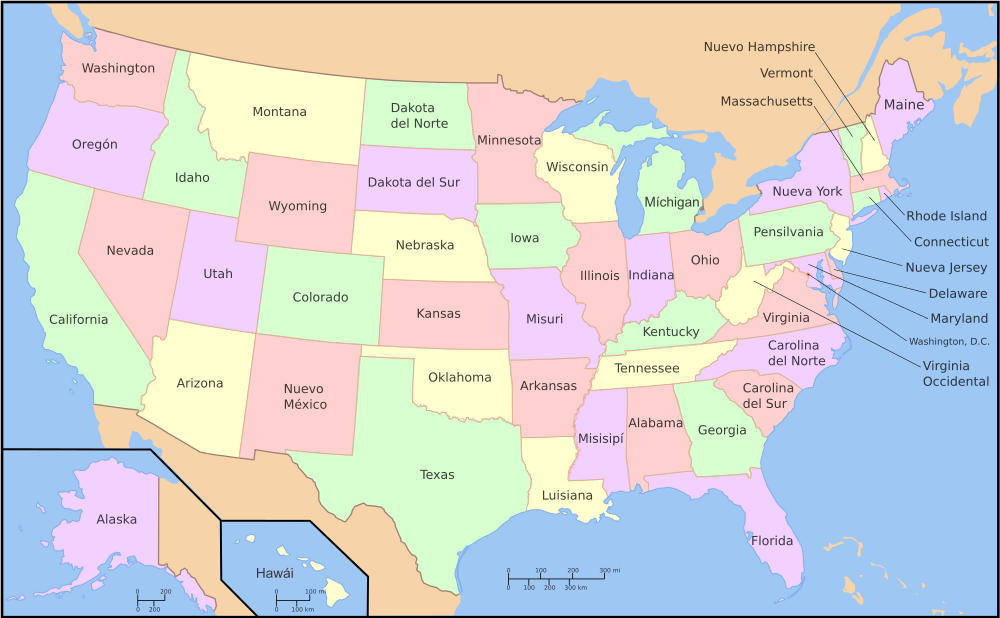 Map Of The United States In Spanish - United States Map