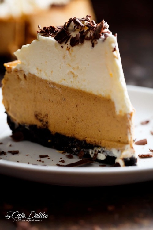 sweetoothgirl:chocolate pumpkin cheesecake (bourbon whipped...