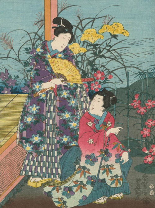 thekimonogallery:Genji-e . Ukiyo-e woodblock print. Mid...