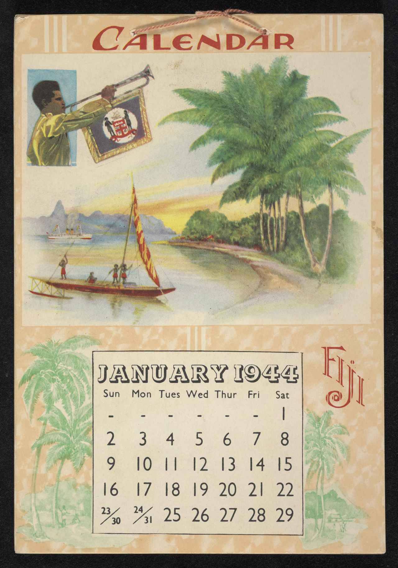 Turnbull Ephemera — A small calendar issued during World War Two. This...