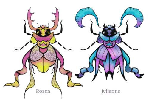 I adopted some adorable beetles from Schemer (2nd pic) and did...