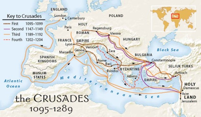 Map of the Crusades, 1095-1289. - Maps on the Web