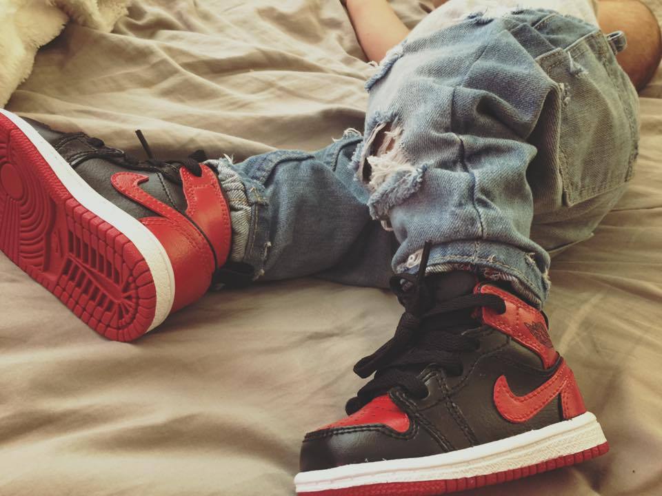 baby red jordans