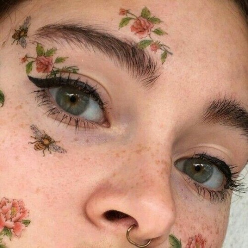 uyesurana:floral temporary tattoo makeup