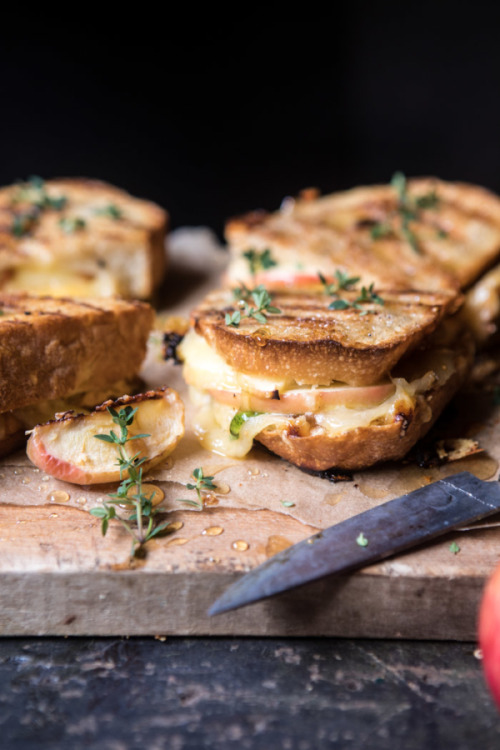 sweetoothgirl:Honey, Apple, Cheddar, and Bacon Panini