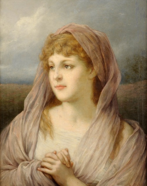 artofrestraint:Gabriel von Max (1840-1915), Blond Beauty with...