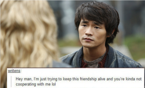 bellamyblakesgun:The 100 + text posts (1/?)(Bellarke + text...