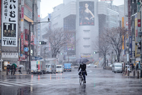 ileftmyheartintokyo:TOKYO SHIBUYA Snowy day by linton!! on...