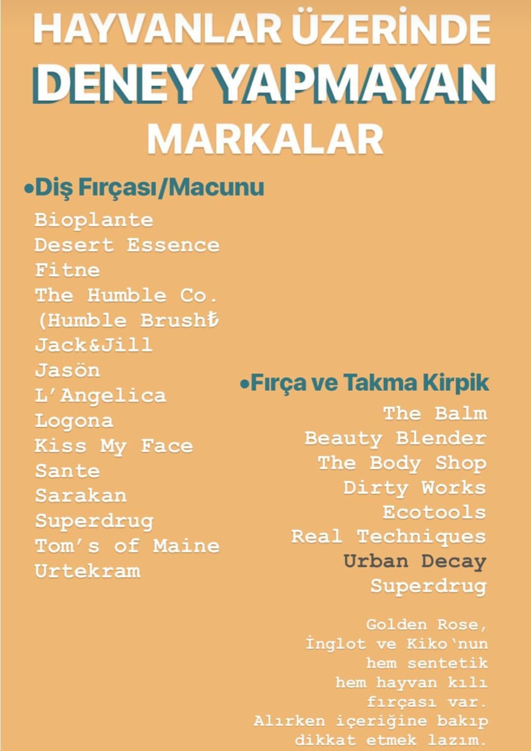 Hayvanlar üzerinde deney yapmayan markalar Hayvanlar üzerinde deney yapmayan markalar
