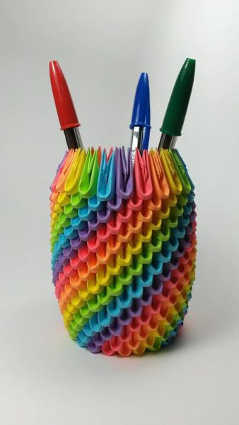 Rainbow Origami Pen Holder Tumblr
