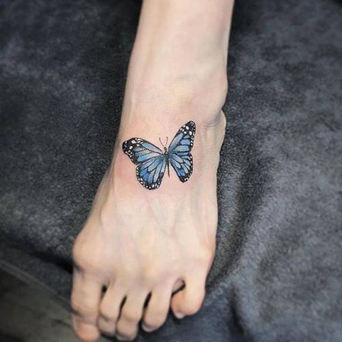By Tattooist Up, done in Goyang. http://ttoo.co/p/99066 insect;small;foot;butterfly;animal;tiny;up;ifttt;little;illustrative