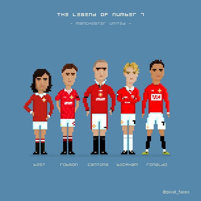 Pixel Faces The Legend Of Number7 Manchesterunited Mufc