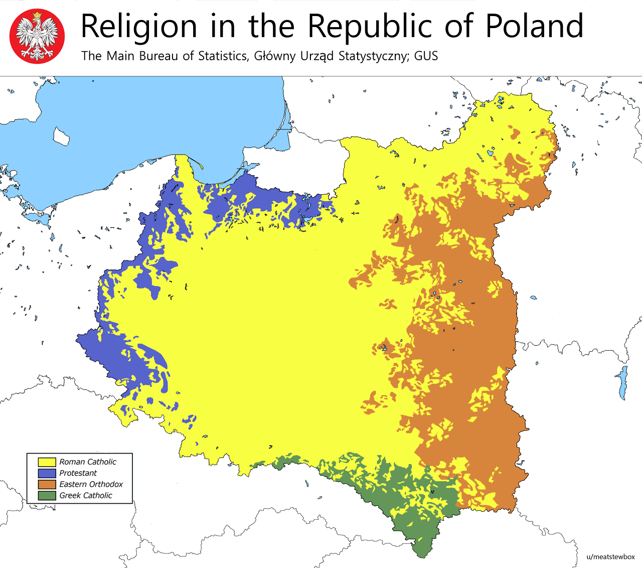 Religion in the Second Polish Republic, 1934. - Maps on the Web