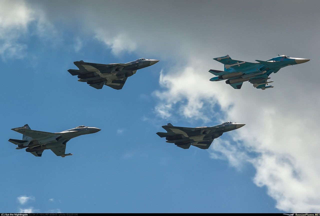 Russian Air Force - SU57 and SU34 and SU35