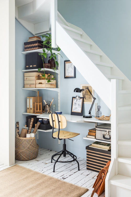 gravityhome:Workspace under the stairs by IKEAFollow...