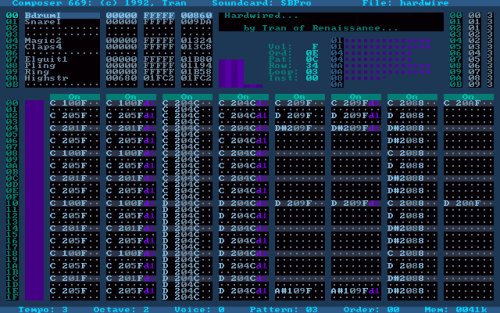 text-mode:Various blue music software for DOS: Composer 669...