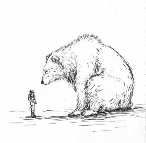 ejbeachy:Inktober 10: Gigantic Power Bear, Magnus for scale 