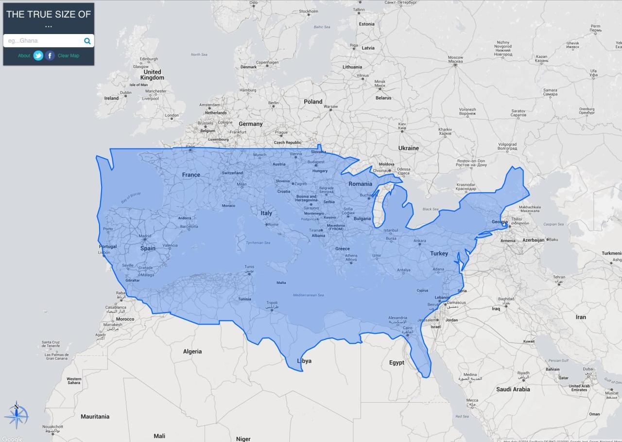 USA compared to Europe at same latitudes. More... - Maps on the Web