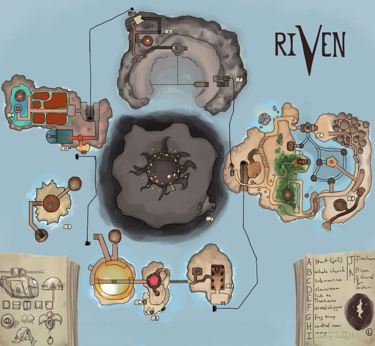 Riven, world map, by Will. Hey, long time... Mapstalgia