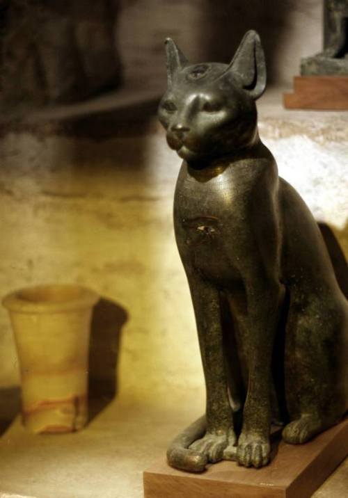 The Heretic Pharaoh • Statue Of Cat Goddess Bastet Gilded Bronze Late