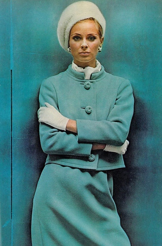 The Swinging Sixties — Camilla Sparv wearing a suit ensemble by Seymour...