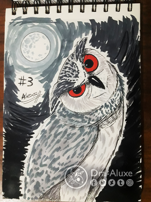 Inktober Day 3 - Night Owl“What are you looking at, my friend?” ...