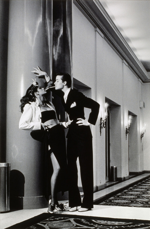 lesbianherstorian:photographed by helmut newton for yves saint...