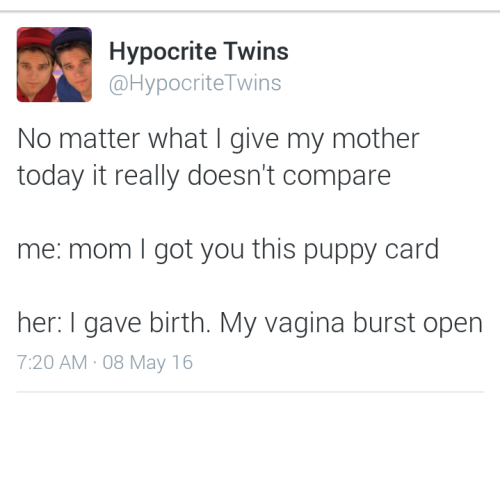 hypocritetwins:Mother’s day snapchat...