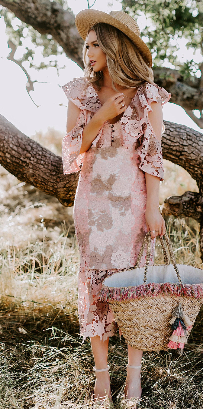 70+ Street Outfits that'll Change your Mind - #Fashion, #Outfit, #Outfitoftheday, #Loveit, #Streetwear Romance, Lace Ruffles and chasing the sunset in wine country Wearing the dress of my dreams from elliatt , elliatt pc: drelowry 