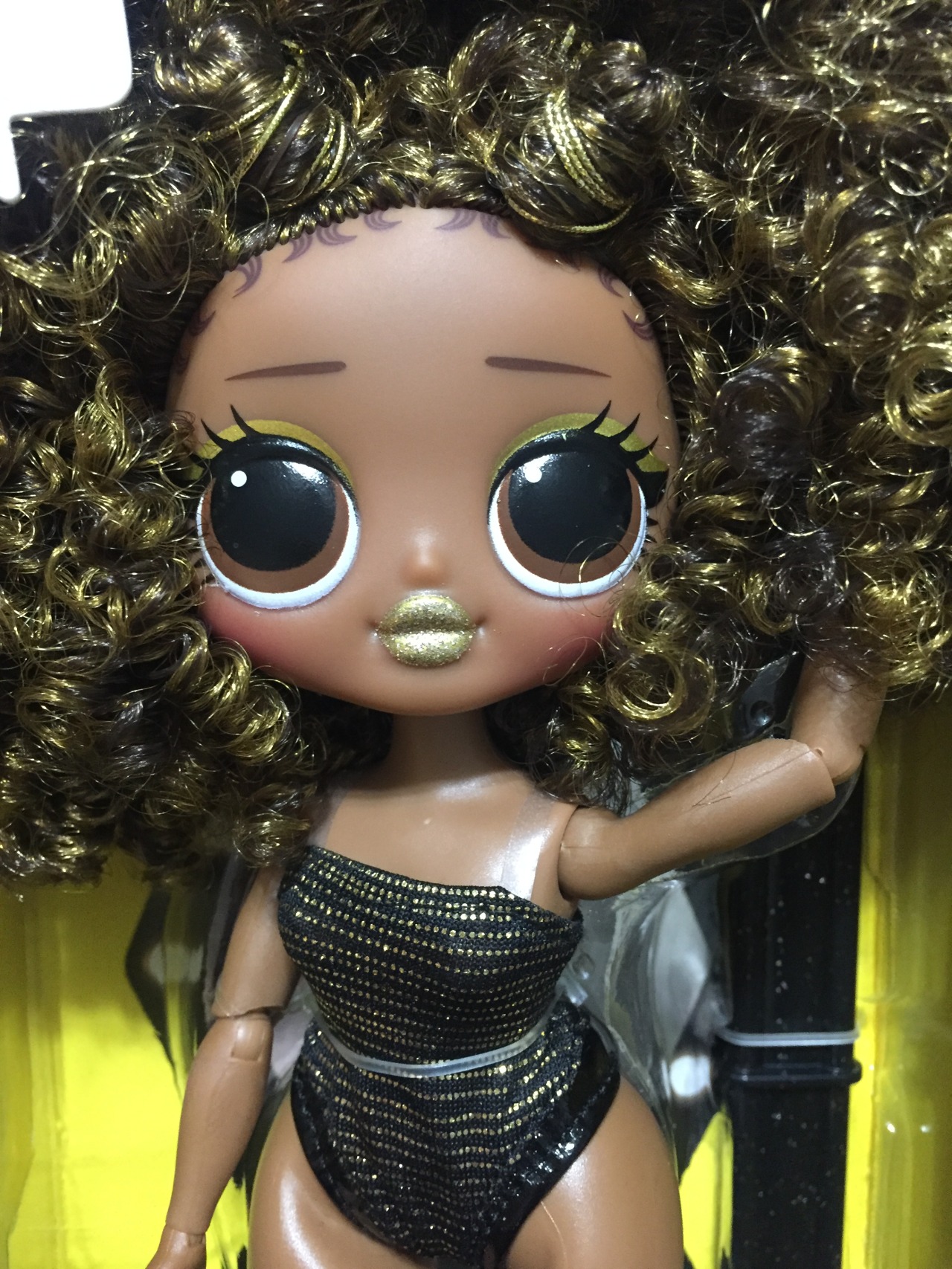 lol doll with brown glitter hair