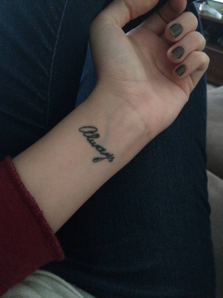 Little Tattoos — “Always” tattoo on İdil Kalfa’s left inner wrist.