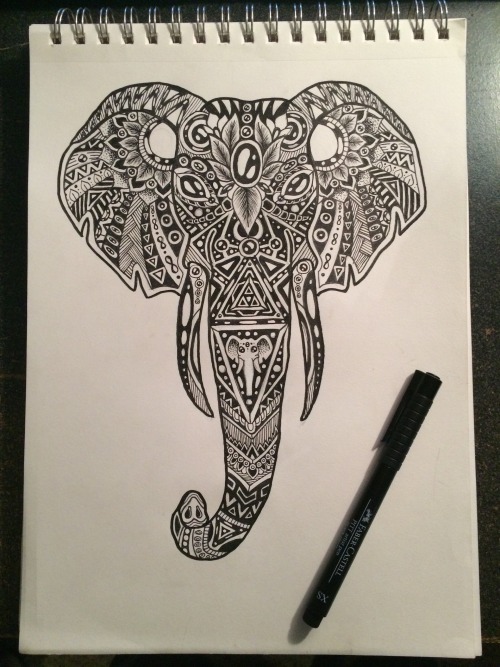 elephant drawing on Tumblr