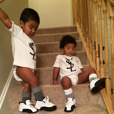 baby with jordans