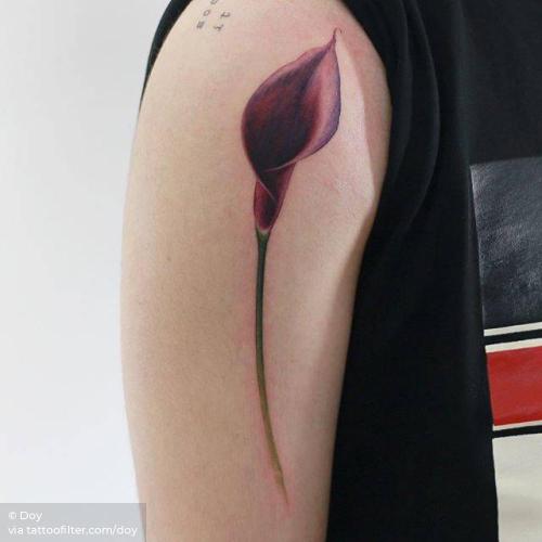 By Doy, done in Seoul. http://ttoo.co/p/34520 big;calla lily;doy;facebook;flower;illustrative;nature;twitter;upper arm