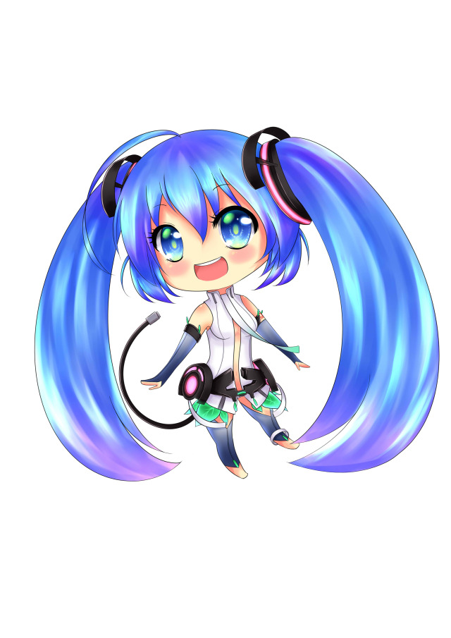 ∀`)人(´∀`=) - Here’s a chibi Miku I finished today! I love...