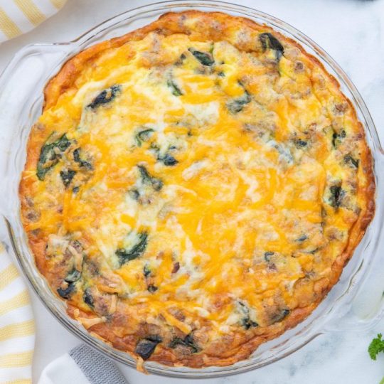 Sausage and Spinach Keto Quiche